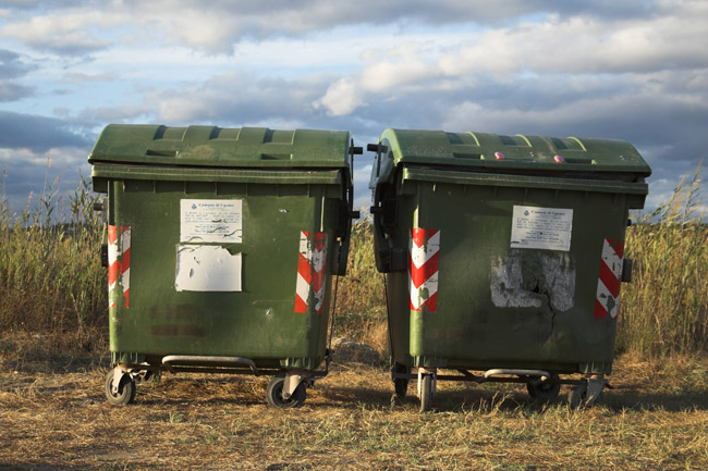 Twin rubbish bins - September 2007 - Torre San Giovanni (Puglia)